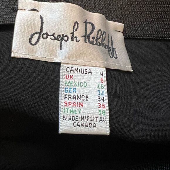 JOSEPH RIBKOFF Black High Waisted Stretch Knee Length Skirt 4 - Picture 5 of 7